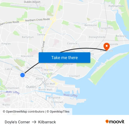 Doyle's Corner to Kilbarrack map