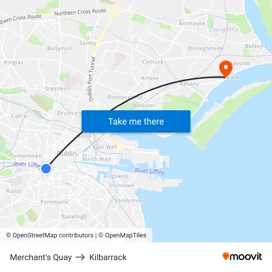 Merchant's Quay to Kilbarrack map
