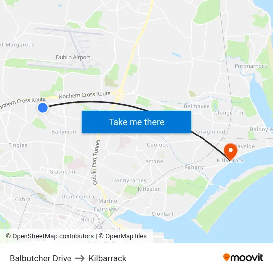 Balbutcher Drive to Kilbarrack map