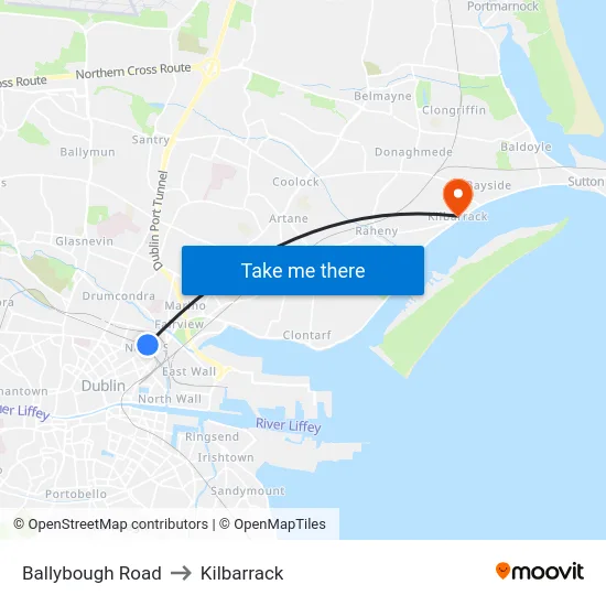 Ballybough Road to Kilbarrack map