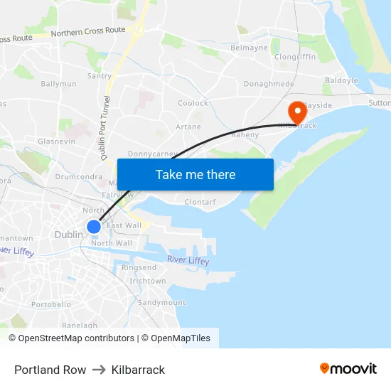 Portland Row to Kilbarrack map