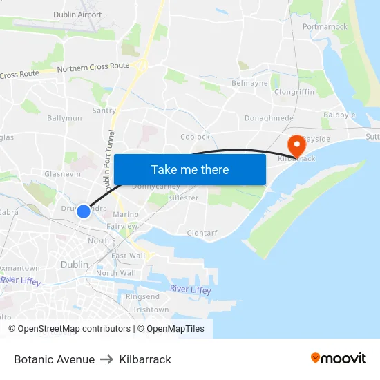Botanic Avenue to Kilbarrack map