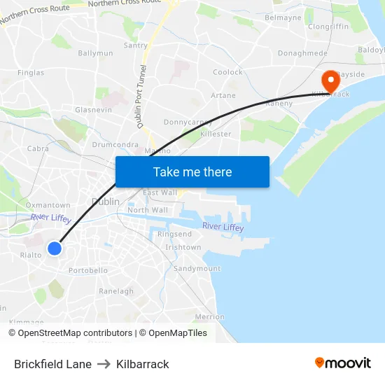 Brickfield Lane to Kilbarrack map