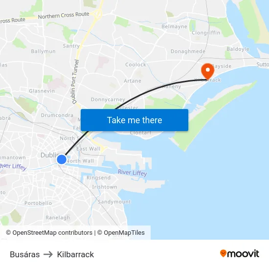 Busáras to Kilbarrack map