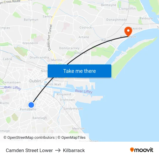 Camden Street Lower to Kilbarrack map