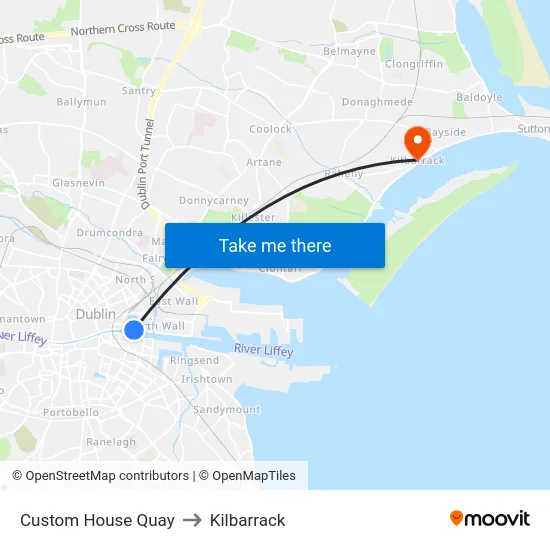 Custom House Quay to Kilbarrack map