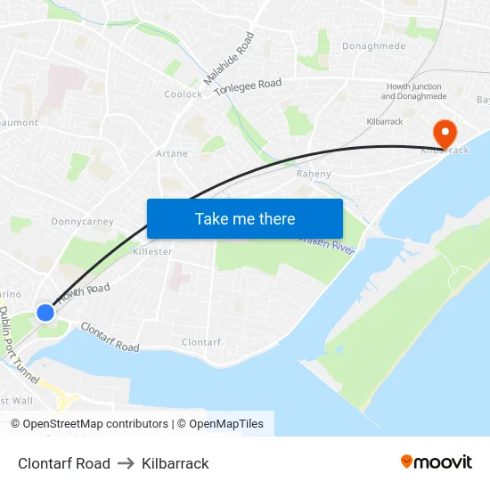 Clontarf Road to Kilbarrack map