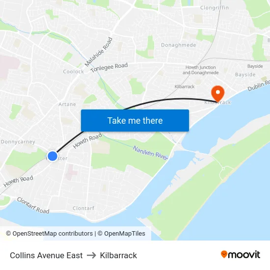 Collins Avenue East to Kilbarrack map