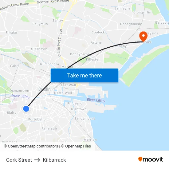 Cork Street to Kilbarrack map