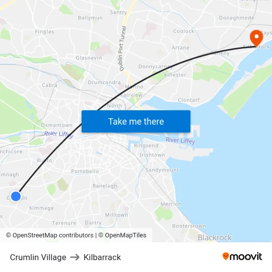 Crumlin Village to Kilbarrack map