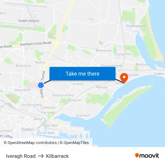 Iveragh Road to Kilbarrack map
