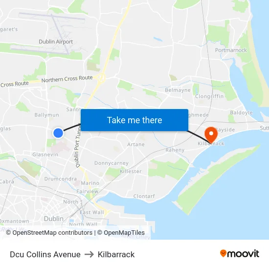 Dcu Collins Avenue to Kilbarrack map
