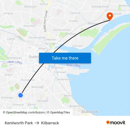 Kenilworth Park to Kilbarrack map