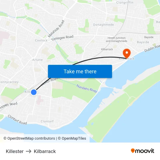 Killester to Kilbarrack map