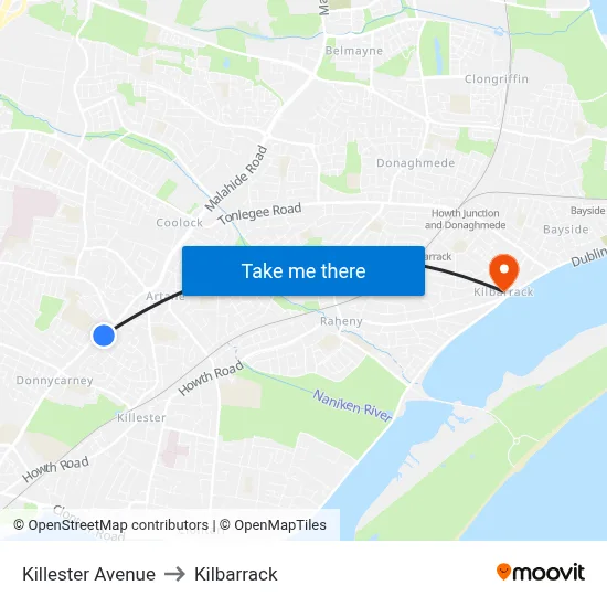 Killester Avenue to Kilbarrack map