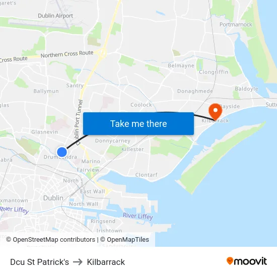 Dcu St Patrick's to Kilbarrack map