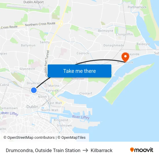 Drumcondra, Outside Train Station to Kilbarrack map