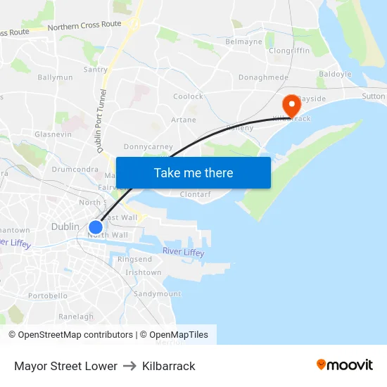 Mayor Street Lower to Kilbarrack map