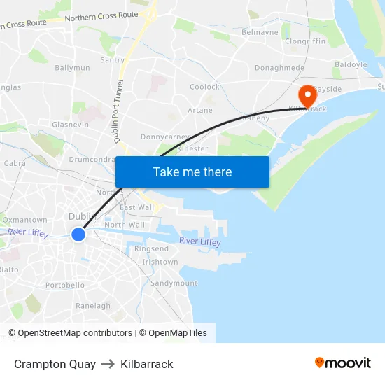 Crampton Quay to Kilbarrack map