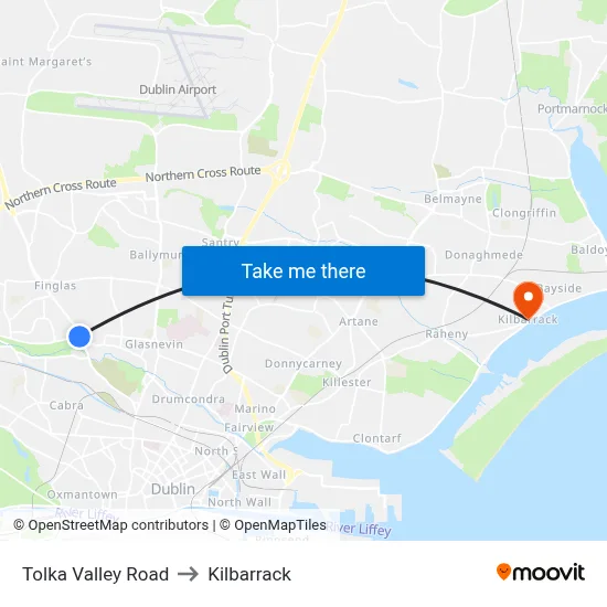 Tolka Valley Road to Kilbarrack map
