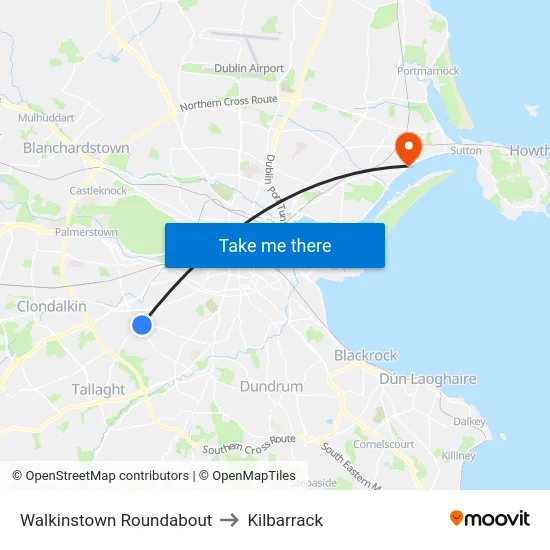 Walkinstown Roundabout to Kilbarrack map