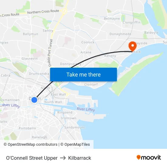 O'Connell Street Upper to Kilbarrack map