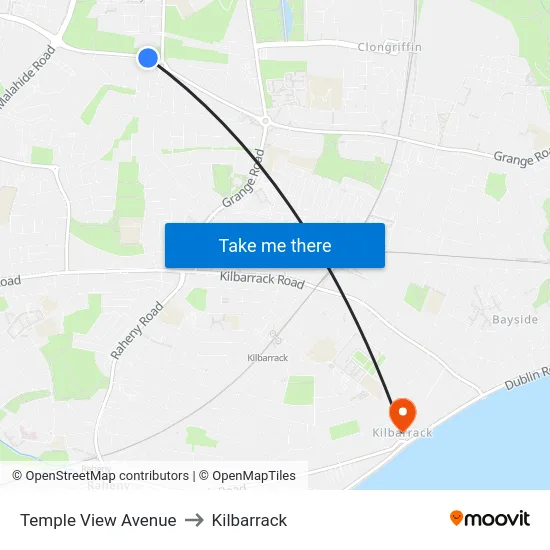 Temple View Avenue to Kilbarrack map