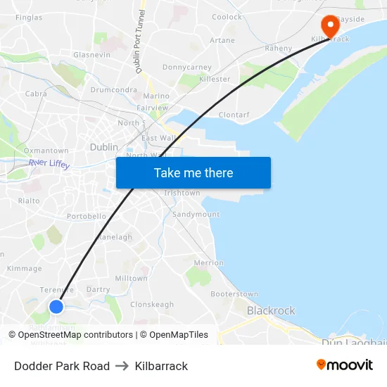 Dodder Park Road to Kilbarrack map