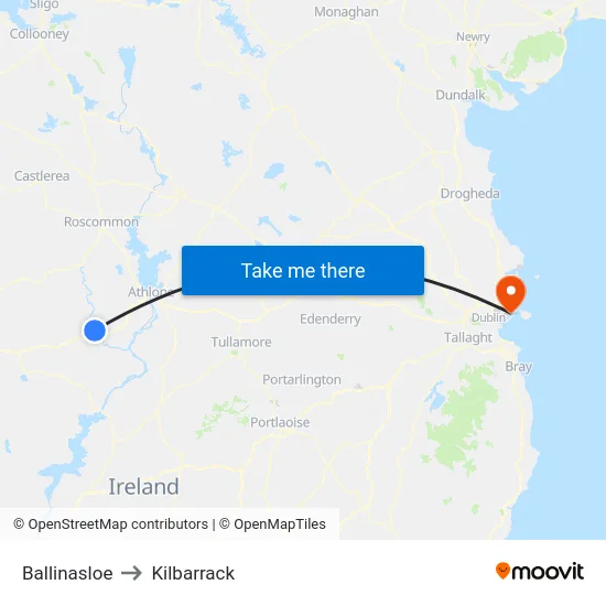 Ballinasloe to Kilbarrack map