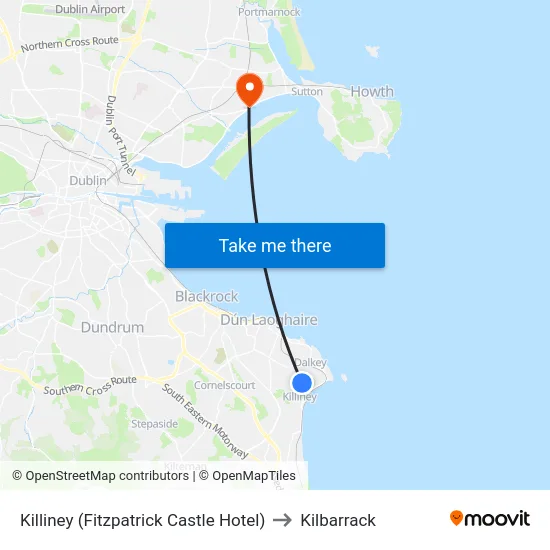 Killiney (Fitzpatrick Castle Hotel) to Kilbarrack map