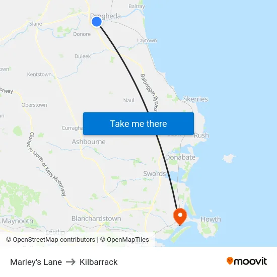 Marley's Lane to Kilbarrack map