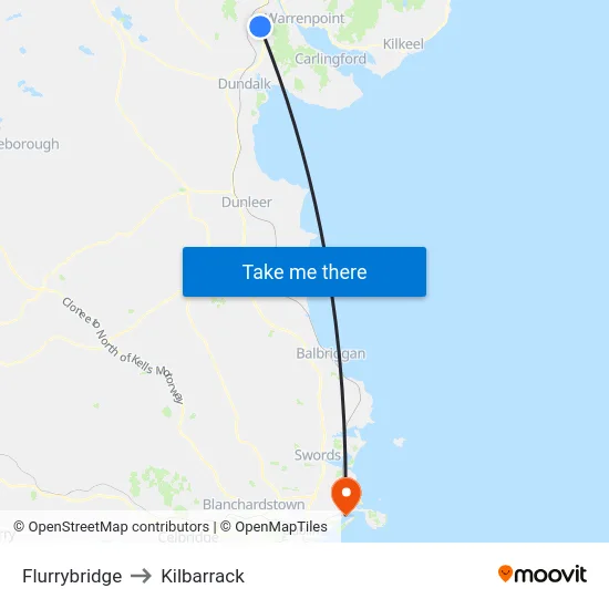 Flurrybridge to Kilbarrack map
