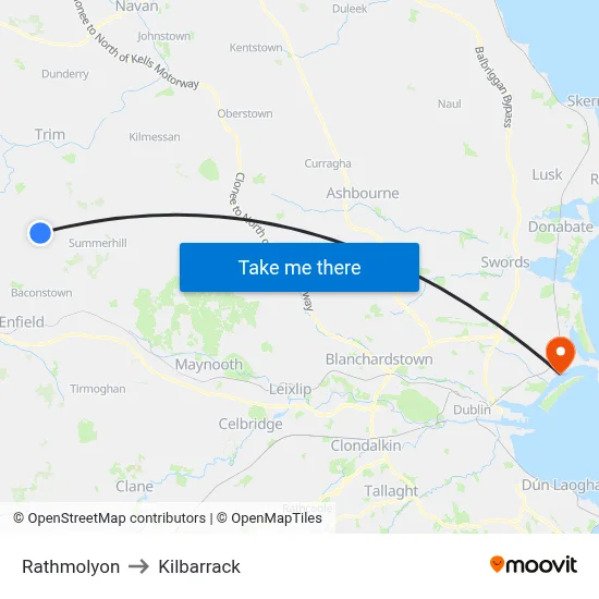 Rathmolyon to Kilbarrack map