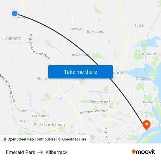 Emerald Park to Kilbarrack map
