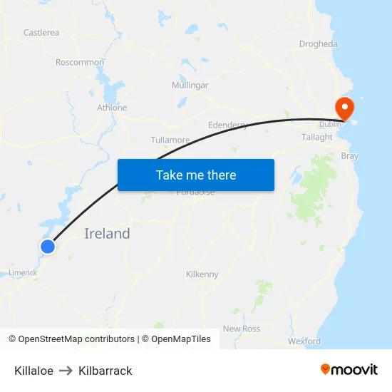 Killaloe to Kilbarrack map