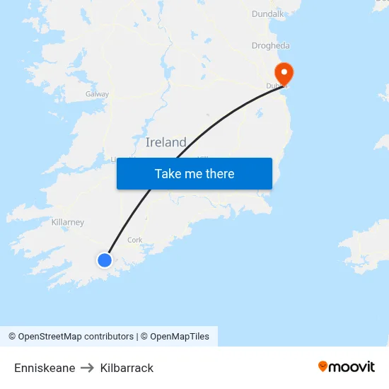 Enniskeane to Kilbarrack map