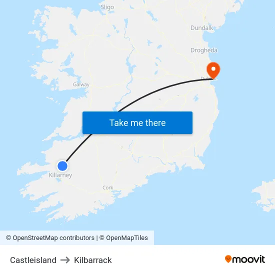 Castleisland to Kilbarrack map
