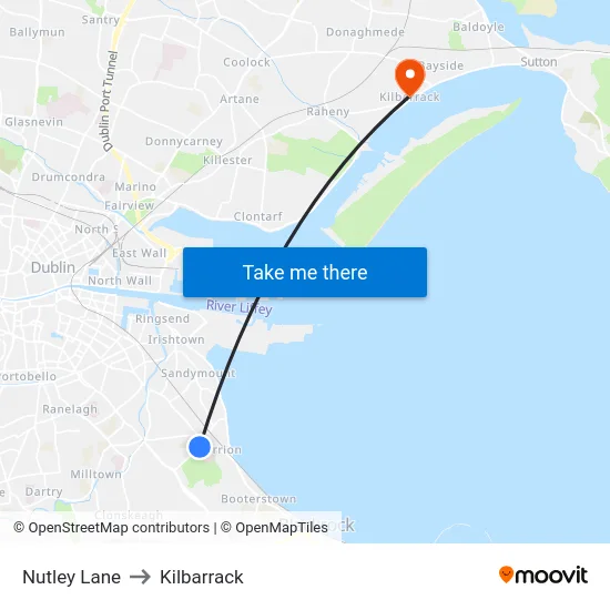 Nutley Lane to Kilbarrack map