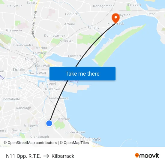 N11 Opp. R.T.E. to Kilbarrack map