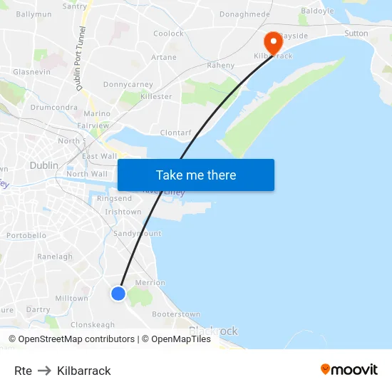 Rte to Kilbarrack map
