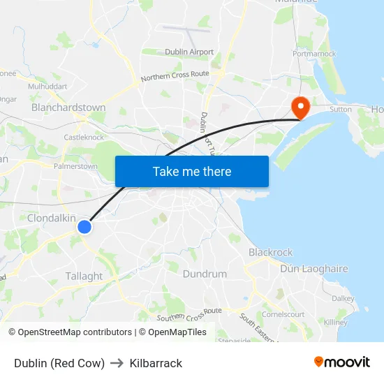 Dublin (Red Cow) to Kilbarrack map