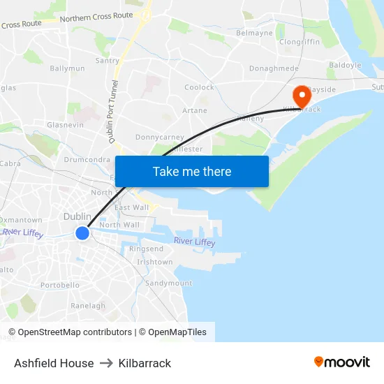 Ashfield House to Kilbarrack map