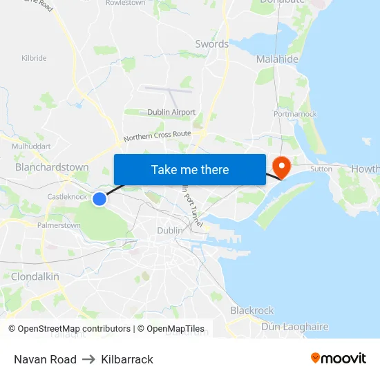 Navan Road to Kilbarrack map