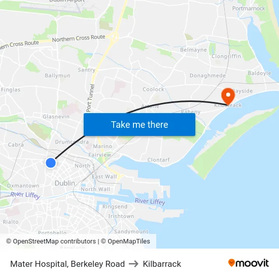 Mater Hospital, Berkeley Road to Kilbarrack map