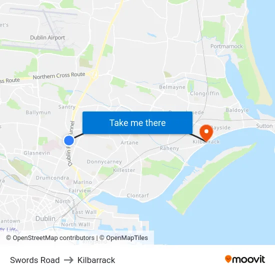 Swords Road to Kilbarrack map