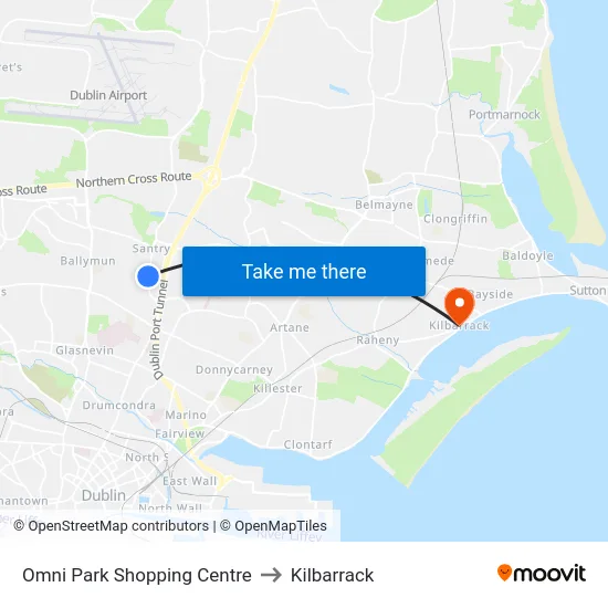 Omni Park Shopping Centre to Kilbarrack map