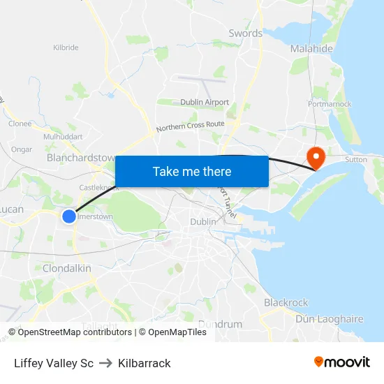 Liffey Valley Sc to Kilbarrack map