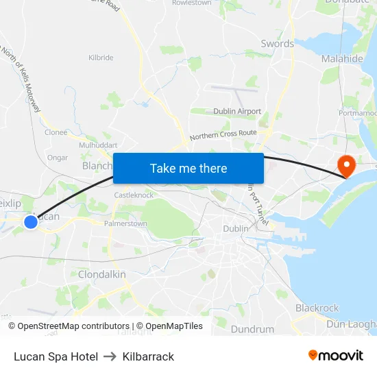 Lucan Spa Hotel to Kilbarrack map
