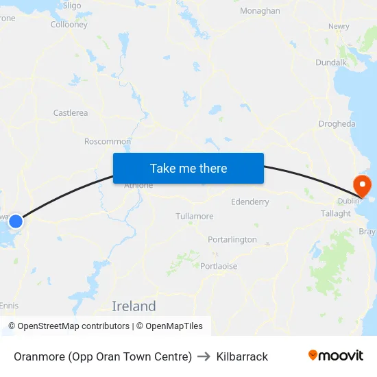 Oranmore (Opp Oran Town Centre) to Kilbarrack map
