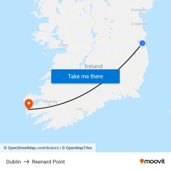 Dublin to Reenard Point map